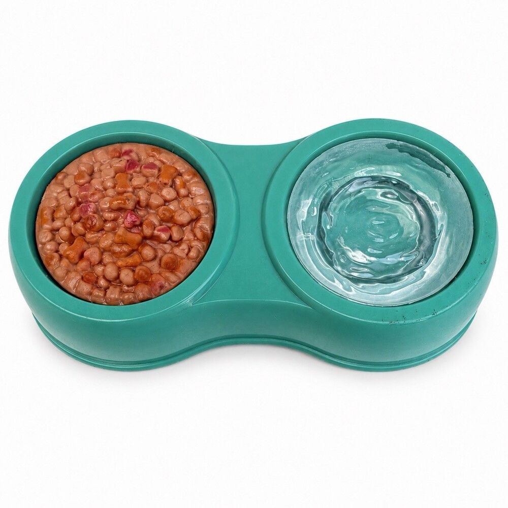 Our Generation Battat Teal Double Pet Food Water Bowl 18in Doll Dog Accessory